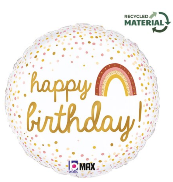 Folienballon - Happy Birthday, Regenbogen - ø 46cm